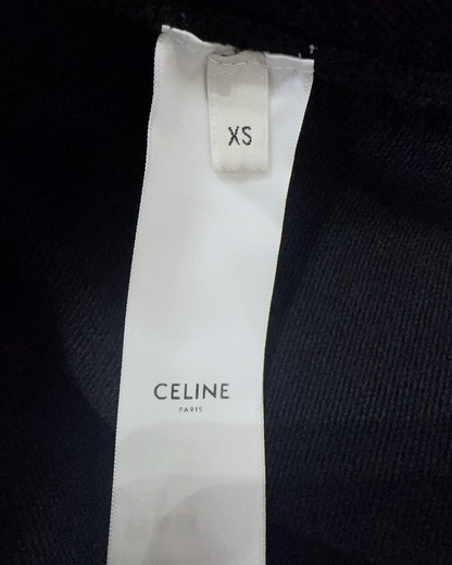 Celine Wool Belted Mini Dress Black FR 34