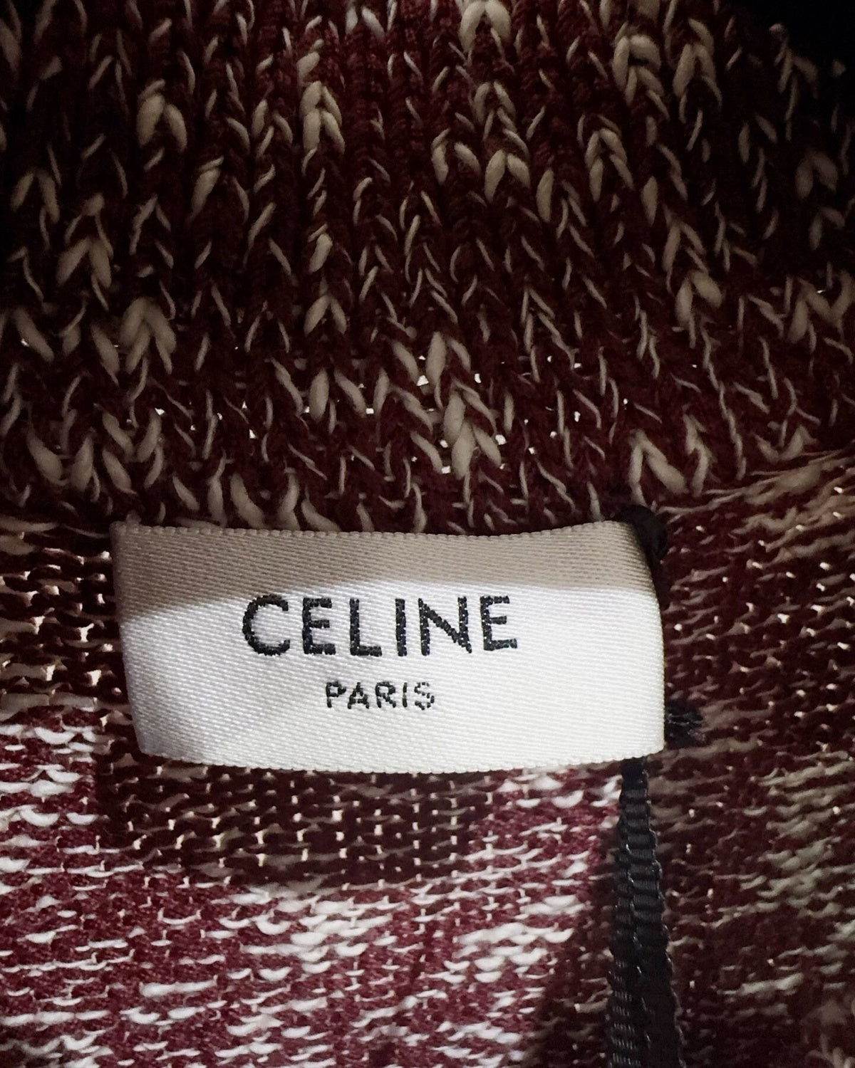 Celine Striped-Sleeve Sweater Burgundy, Beige/Ecru, Multicolor FR 36