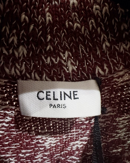 Celine Striped-Sleeve Sweater Burgundy, Beige/Ecru, Multicolor FR 36