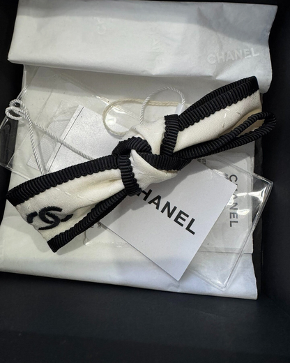 Chanel 24P Bow Logo CC Hair Accessory Black One Size