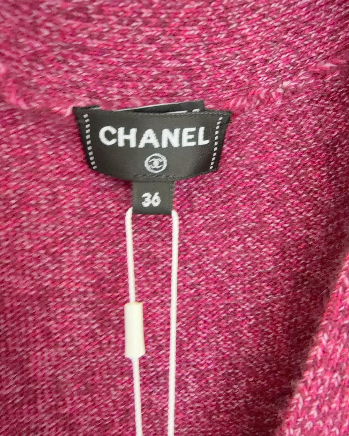 Chanel 24A Beaded Crest Cashmere Vest Pink, Purple FR 36