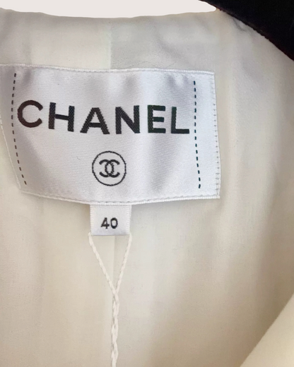 Chanel 25C Plaid Tweed Hooded Jacket Beige/Ecru FR 40