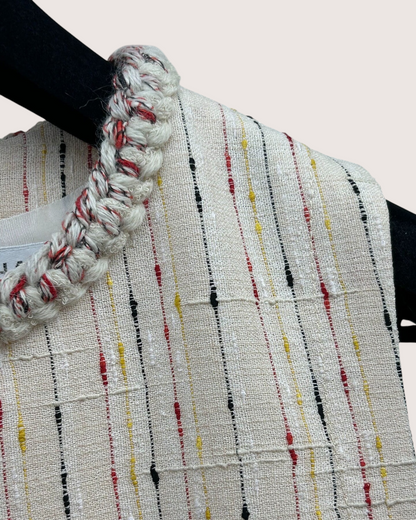 Chanel 26B Tweed Mini Dress Beige/Ecru, Multicolor FR 36