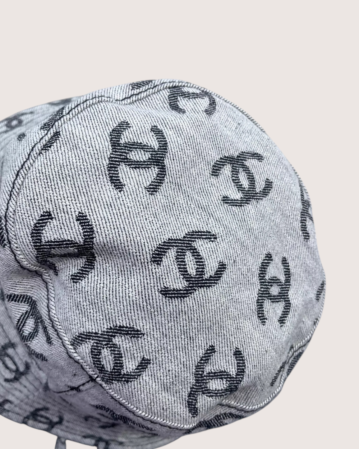Chanel 22K CC Logo Denim Bucket Hat
