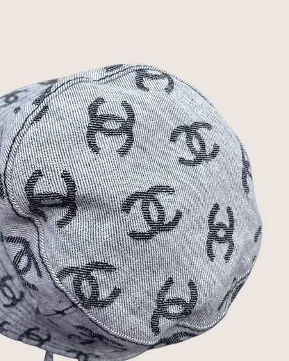 Chanel 22K CC Logo Denim Bucket Hat