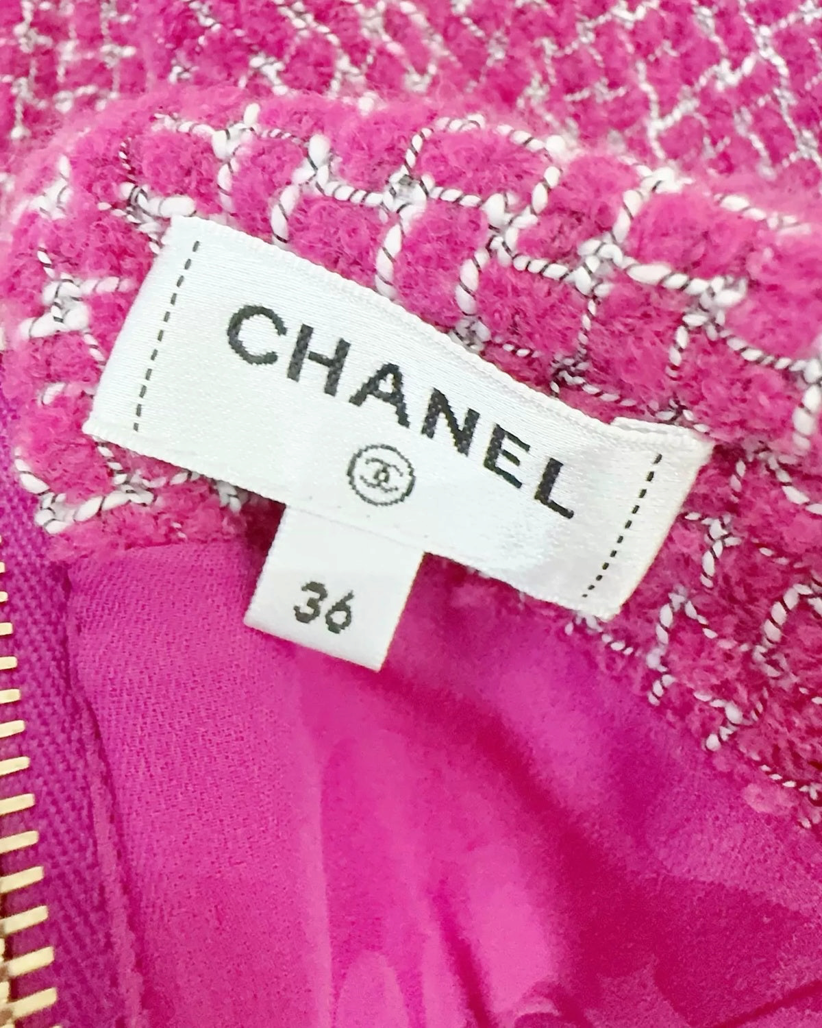 Chanel 22B Strapless Tweed Bustier Pink, White FR 36
