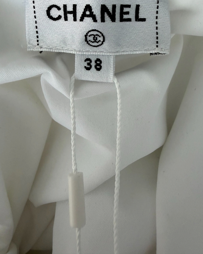 Chanel 26C Crystal Button Swimwear White FR 38