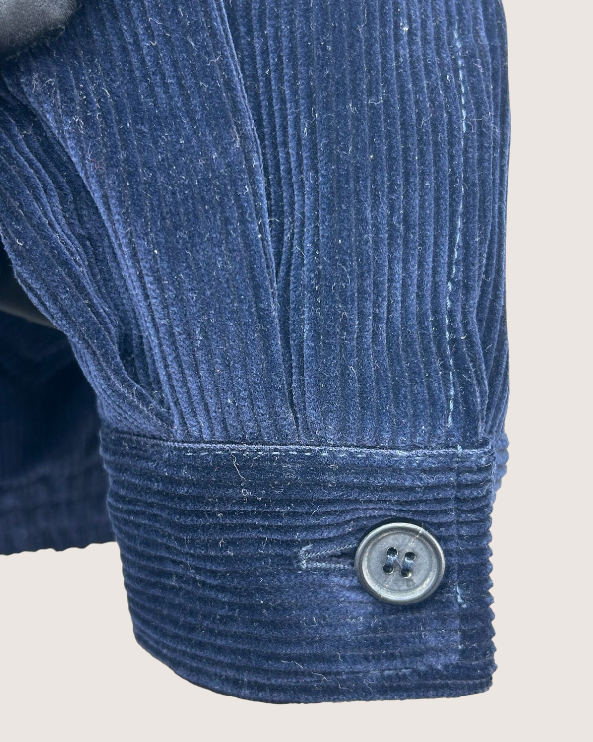 Miu Miu Logo Corduroy Zip-Up Jacket Navy IT 40