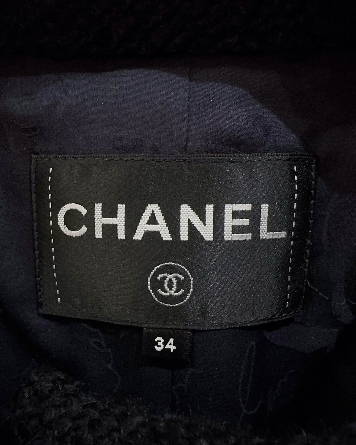 Chanel Tweed CC Coat Navy, Black, Brown FR 34