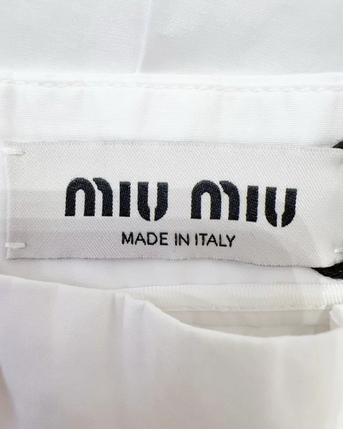 Miu Miu Embroidered Logo Pleated Mini Skirt White FR 36