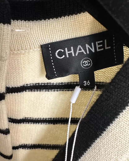 Chanel 25S Striped Cashmere Cardigan