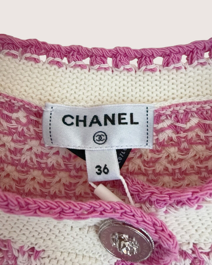 Chanel 22P Sleeveless Four-Pocket Mini Dress Pink, Beige/Ecru FR 36