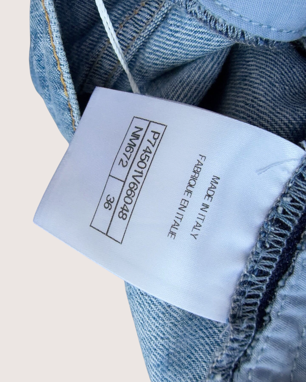 Chanel 23P CC Wide-Leg Denim Jeans Blue, White FR 36