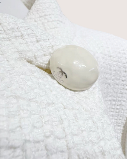 Chanel 15P Tweed Jacket White FR 36
