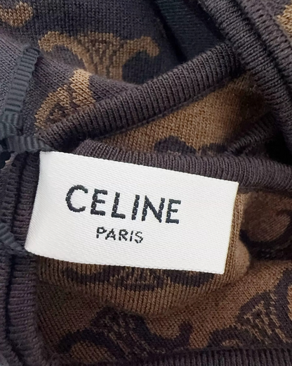 Celine Logo Maxi Dress Brown, Black FR 38