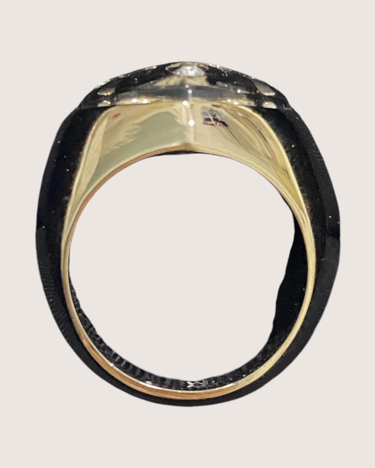 Chanel 22B Crystal Heart Ring Black, Gold FR 52