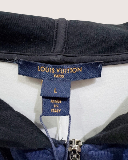 Louis Vuitton Colorblock Monogram Zip-Up Hoodie Blue, Black, White FR 40