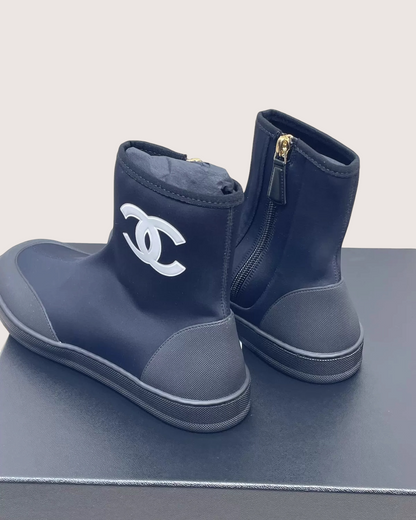 Chanel Coco Beach CC Logo Short Boots Black ["EU 35"]
