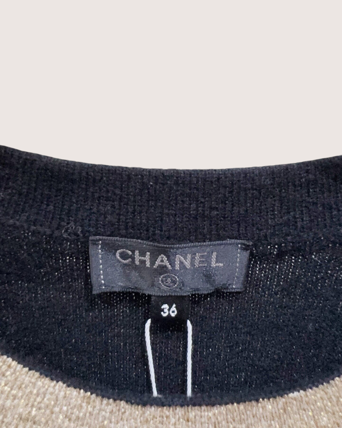Chanel 20K Cashmere Embellished Cross Sweater Black, Pink, Multicolor FR 36