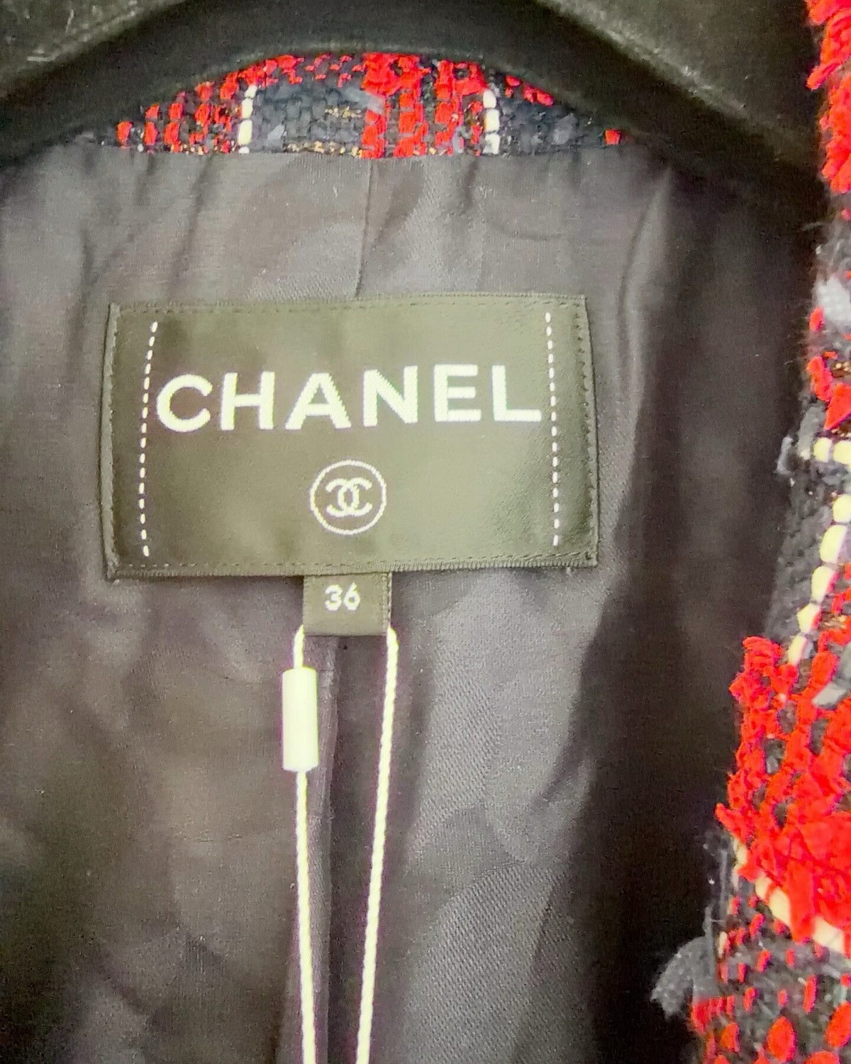 Chanel 24S Plaid Tweed Jacket Red, Navy, White FR 36