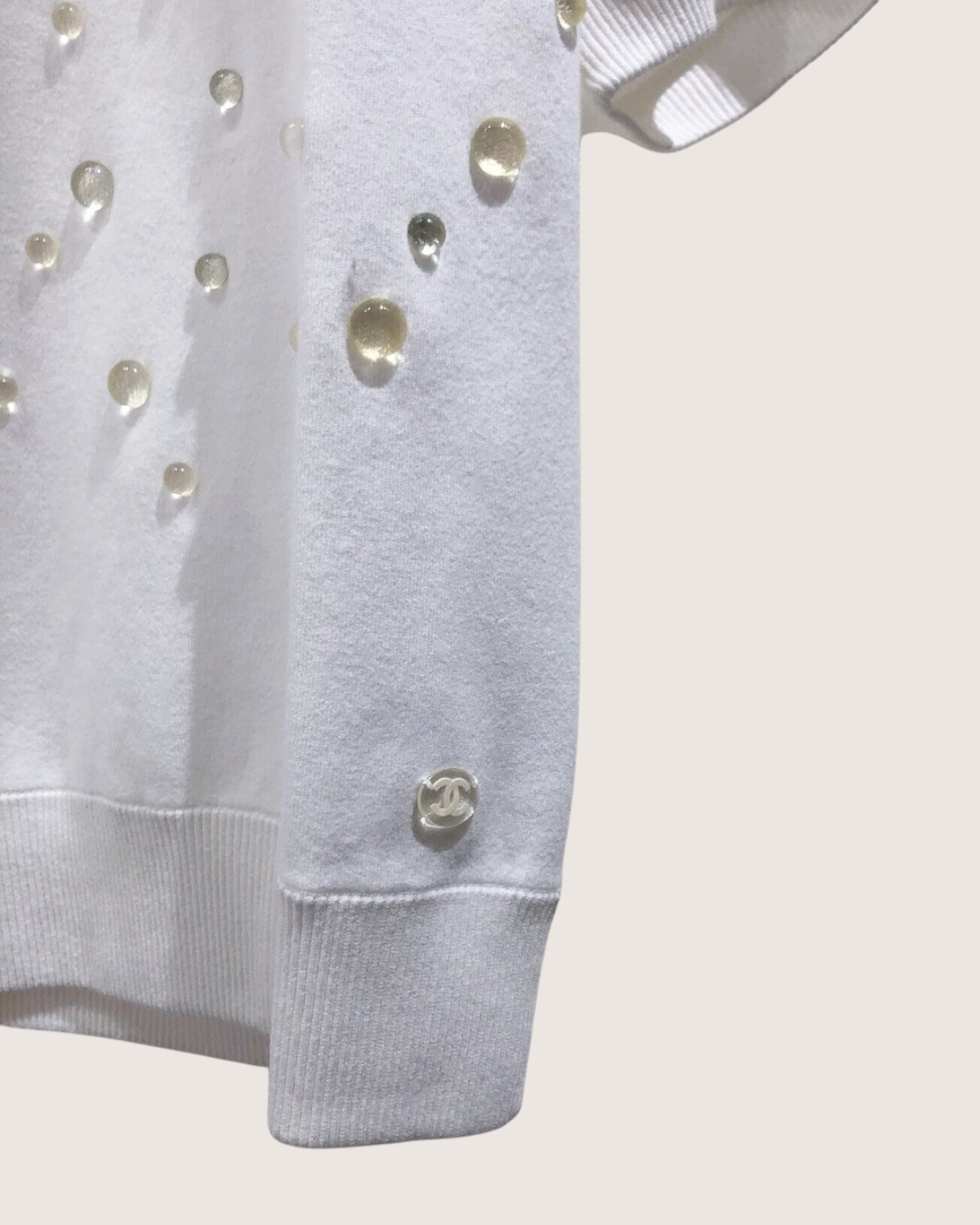 Chanel 18S Crystal-Droplet Top White FR 36