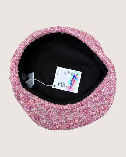 Chanel 24B Tweed Hat Pink, Purple, Multicolor FR 38