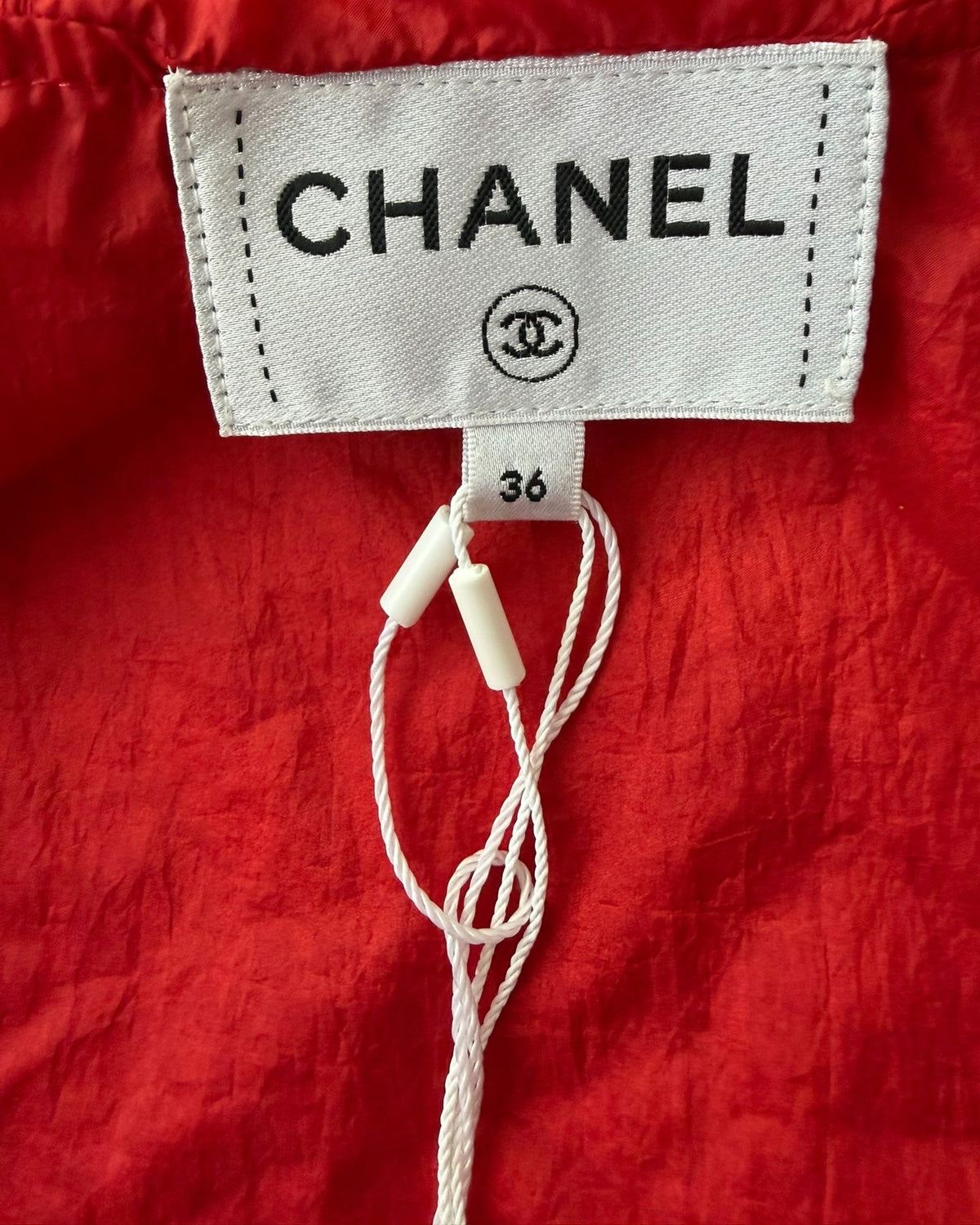 Chanel 26M Coco Beach Hooded Vest Red, Beige/Ecru FR 36