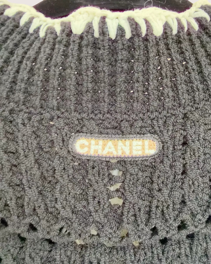 Chanel 26P V-Neck Pullover Vest Black FR 36
