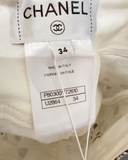 Chanel 25B Straight Denim Jeans White, Black FR 34