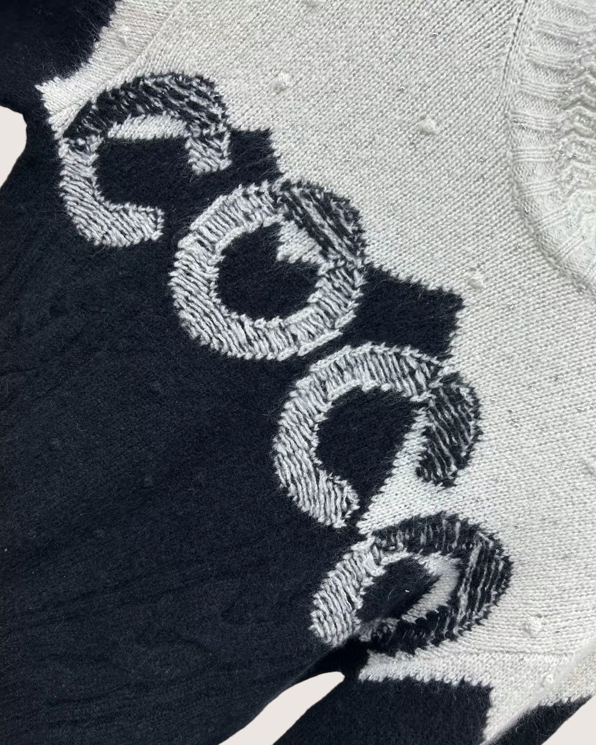 Chanel 21N Coco Neige Cashmere Sweater Black, White FR 34