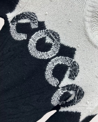 Chanel 21N Coco Neige Cashmere Sweater Black, White FR 34