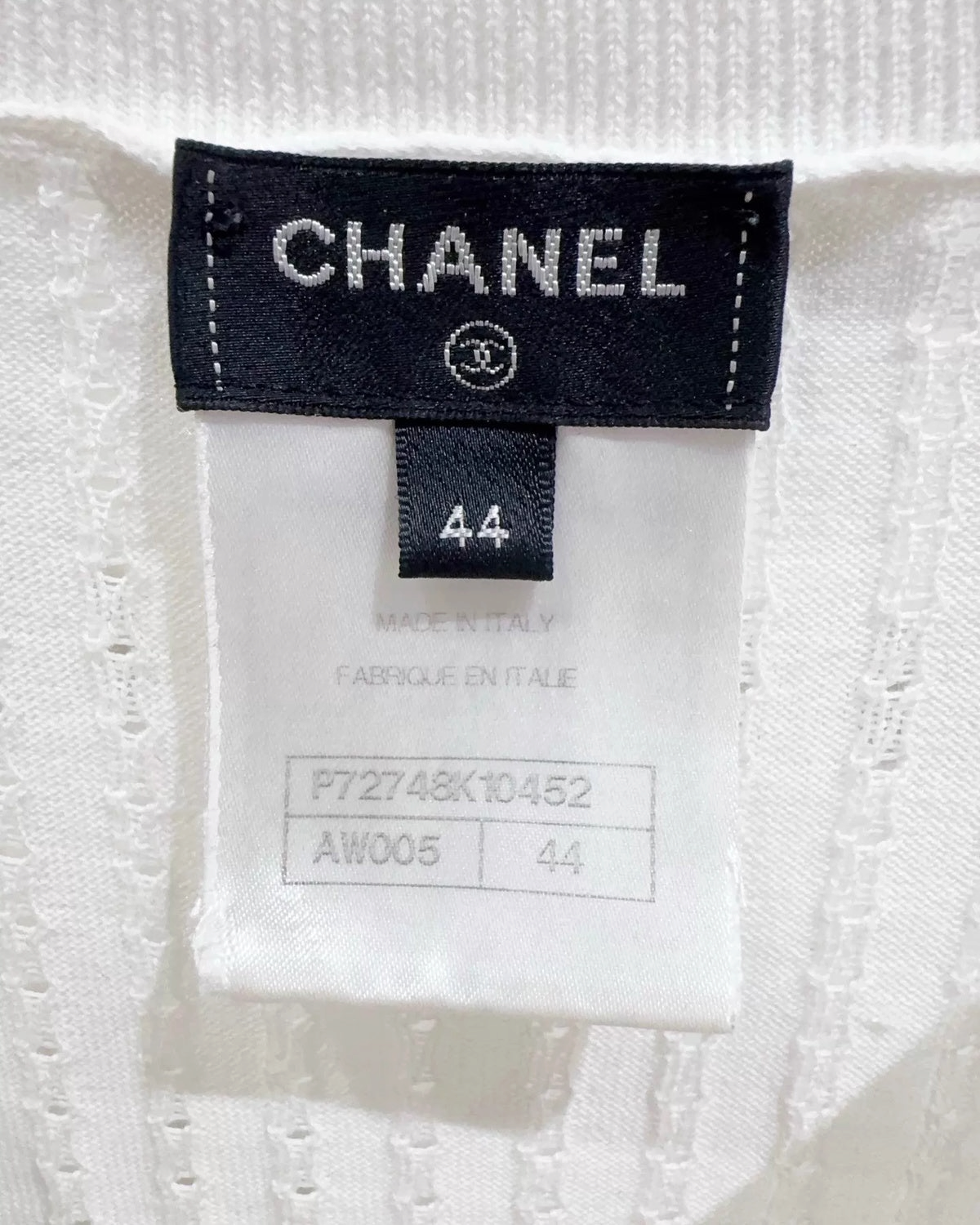 Chanel 22S Short-Sleeve Top White FR 44