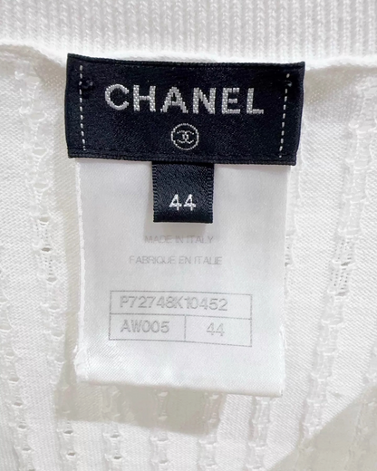 Chanel 22S Short-Sleeve Top White FR 44