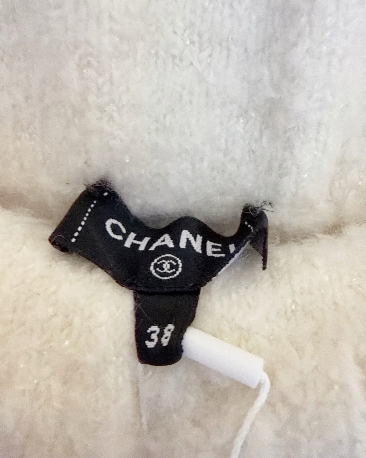 Chanel 23N Coco Neige Cashmere Wide-Leg Trousers Beige/Ecru FR 38