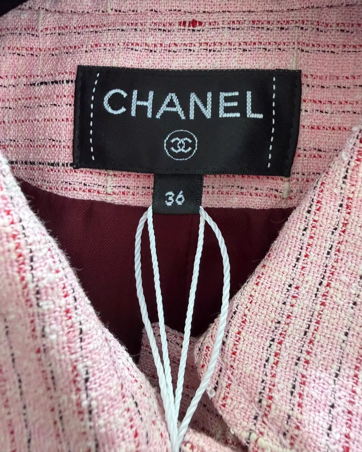 Chanel 26A Tweed CC Jacket Pink, Beige/Ecru, Multicolor FR 36