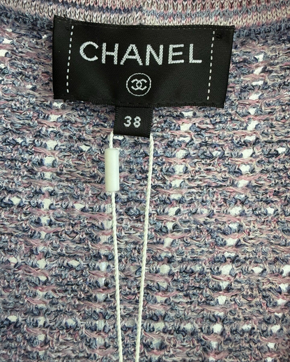 Chanel 25B Knit Tweed Cardigan Purple, Pink, Multicolor FR 38