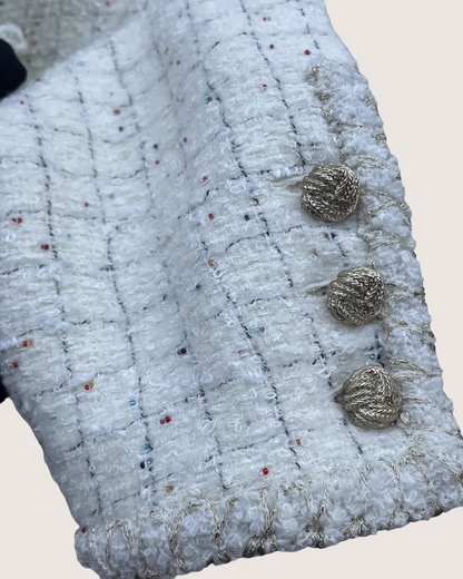 Chanel 25A Tweed Jacket White FR 34