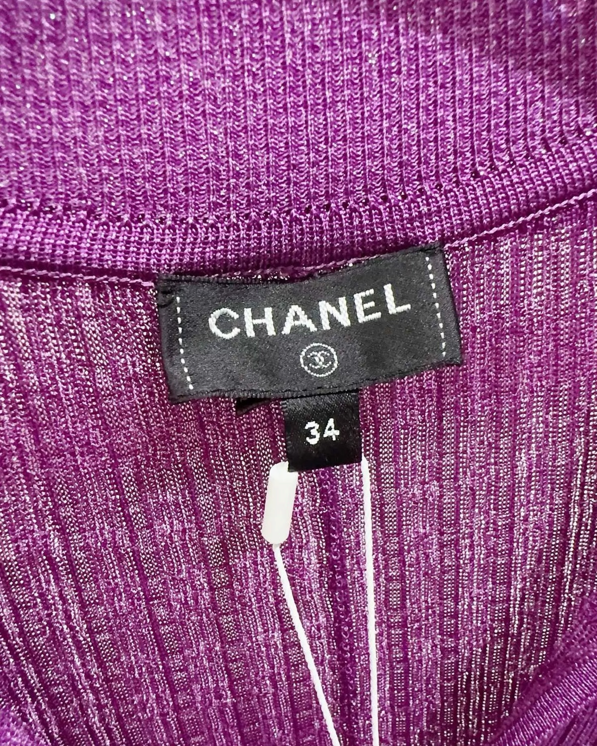 Chanel 22P Ribbed Maxi Dress Purple FR 34