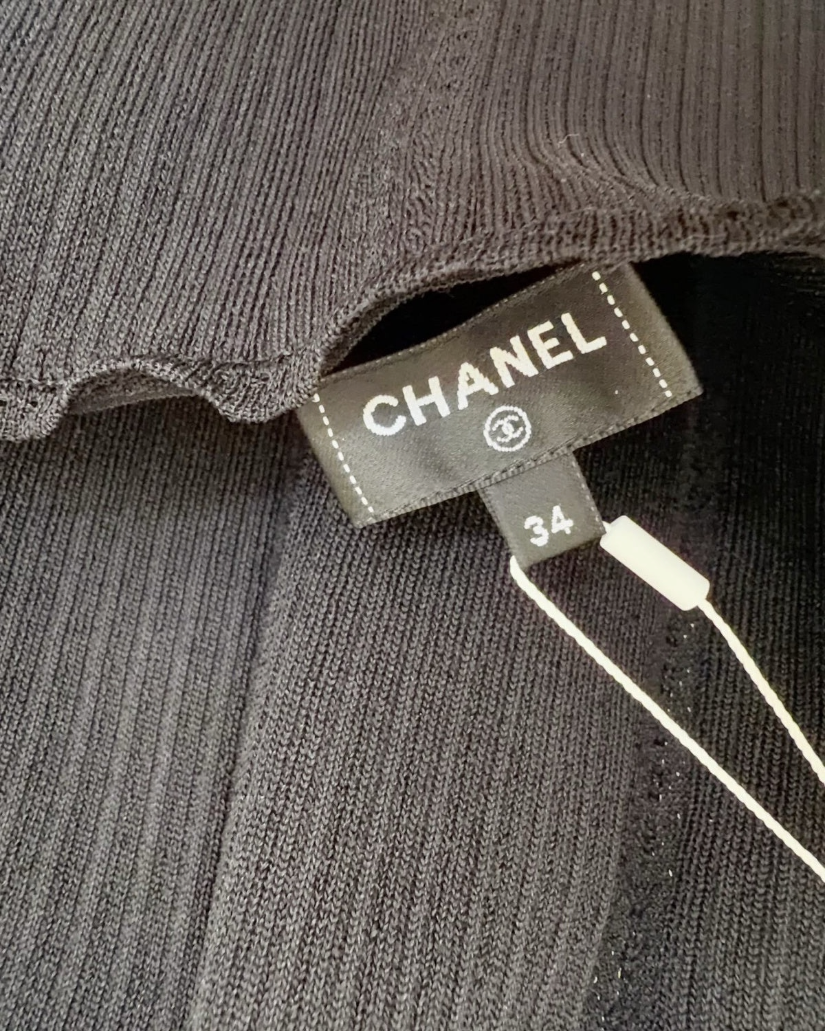 Chanel 26C Tiered Halter Mid-Length Dress Black FR 34