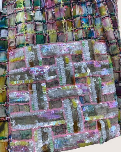 Chanel 21P Sequin Tweed Jacket Multicolor FR 34