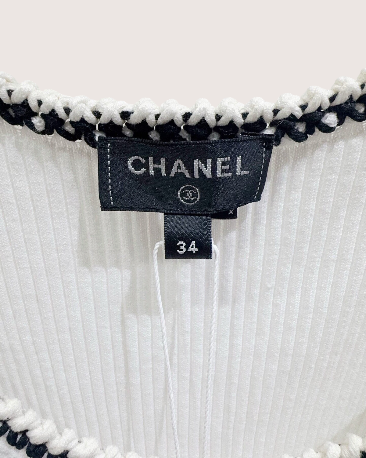 Chanel 22C CC Top White, Black FR 34
