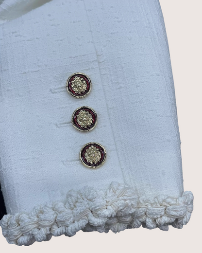 Chanel 26A Four-Pocket Tweed Jacket White FR 38