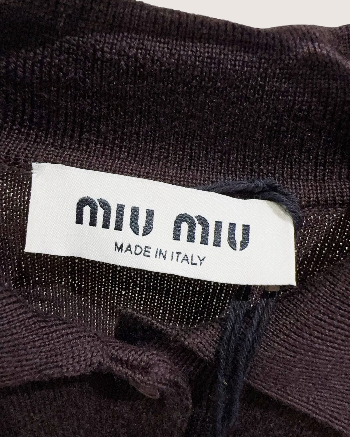 Miu Miu Wool Polo Sweater Brown FR 36