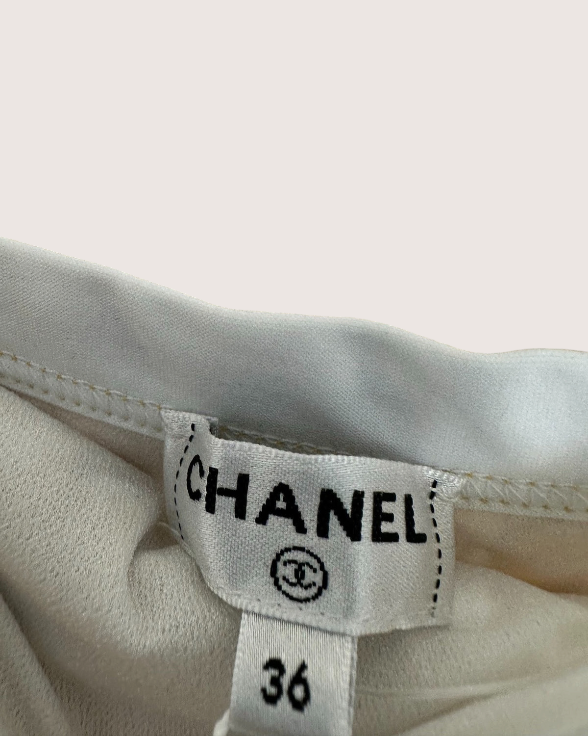 Chanel 18C Halter One-Piece Swimsuit Beige/Ecru, Gold FR 36