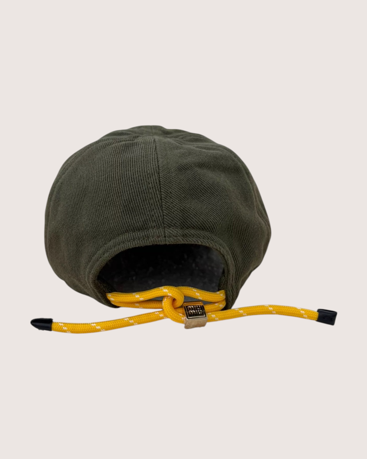 Miu Miu Drawstring Hat Green One Size