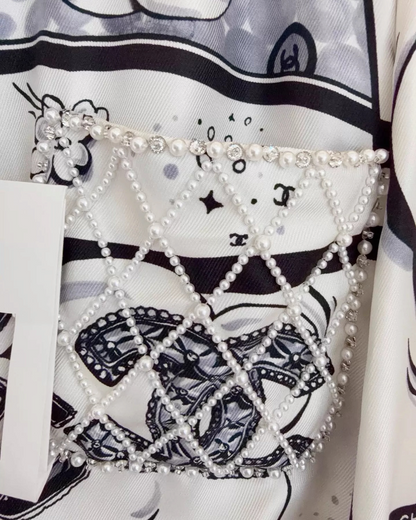 Chanel 25B Graphic Print Shirt Jacket