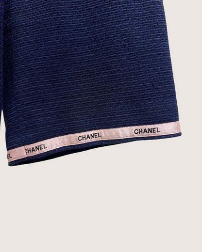 Chanel 21P Tweed Bermuda Shorts Navy, Pink FR 36