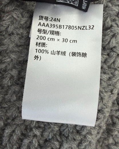 Chanel 24N Cashmere Scarf Grey One Size