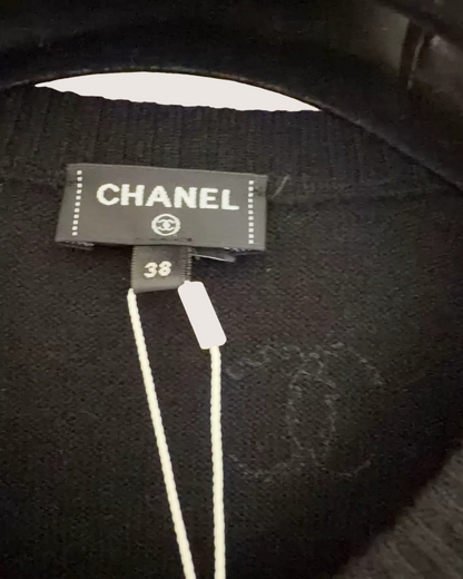 Chanel 24S Sequin Cashmere Floral Cardigan Black, Pink FR 38