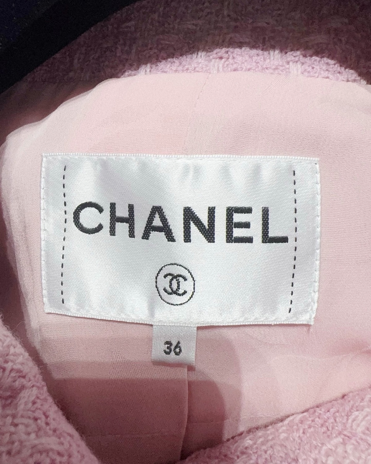 Chanel Tweed Coat Pink FR 36
